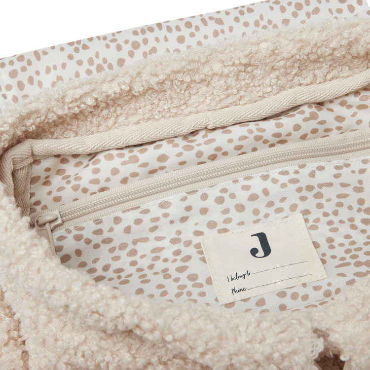 Jollein rugtas met initaal | Boucle | Naturel - Afbeelding 4
