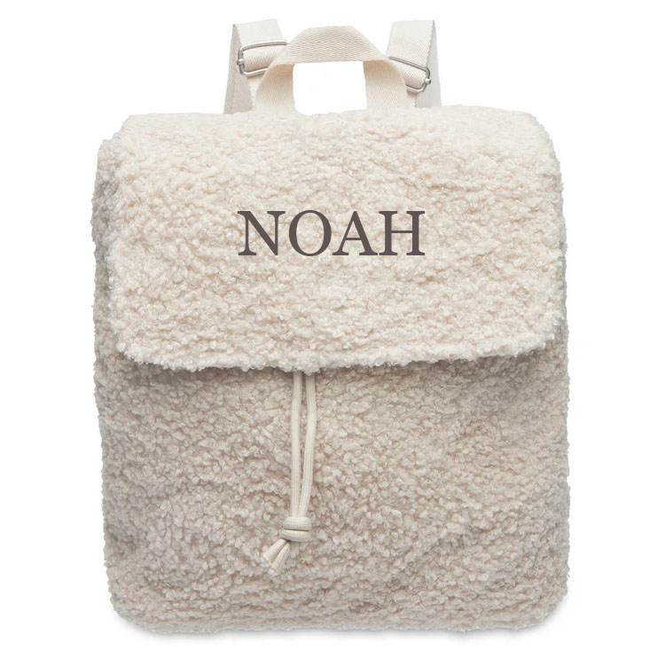 Jollein Rugtas met naam | Boucle | Naturel